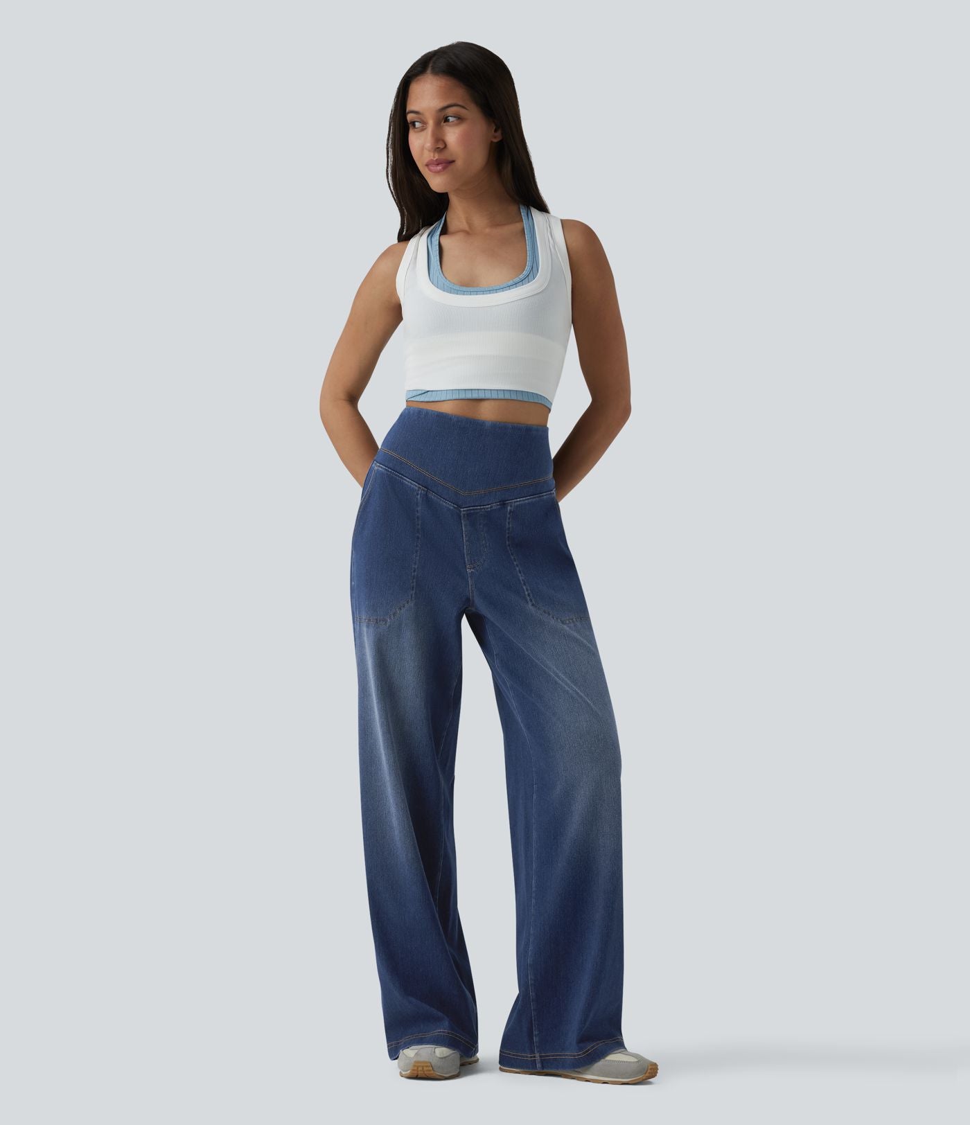 Halara Flex™ Jean large décontracté ventre plat taille haute avec poches