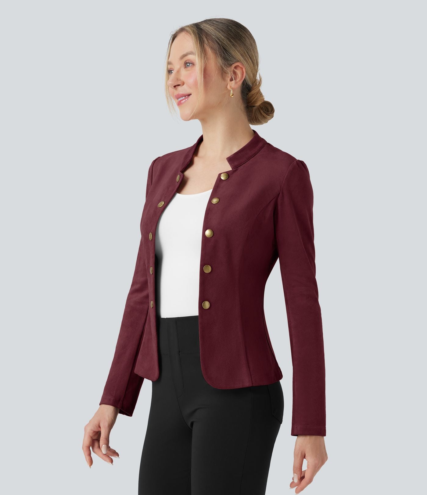 Veste de travail ajustée en daim manches longues