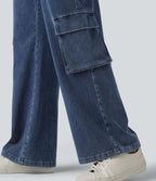 Jean bootcut cargo décontracté Halara Flex™ taille haute avec poches