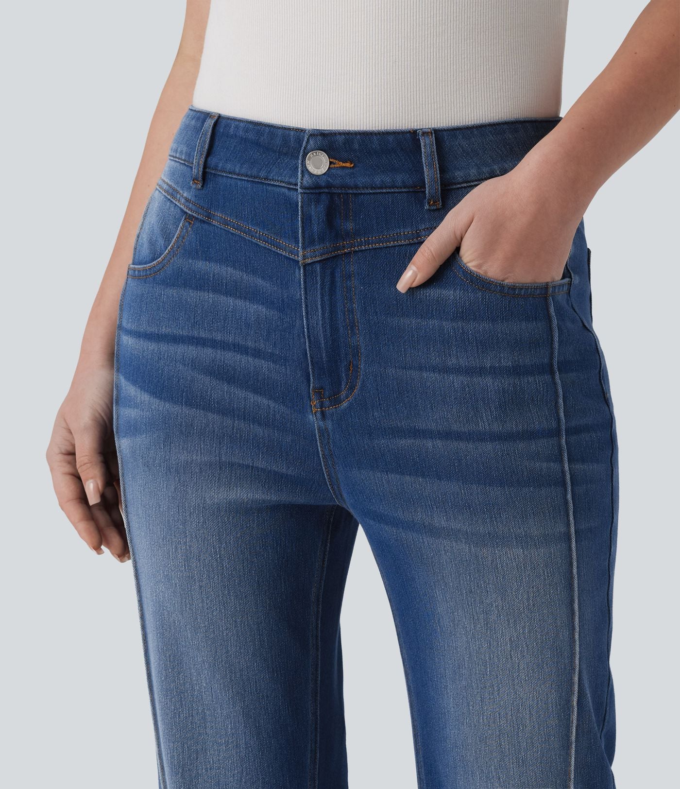 Halara Flex™ Jean droit taille haute avec poches
