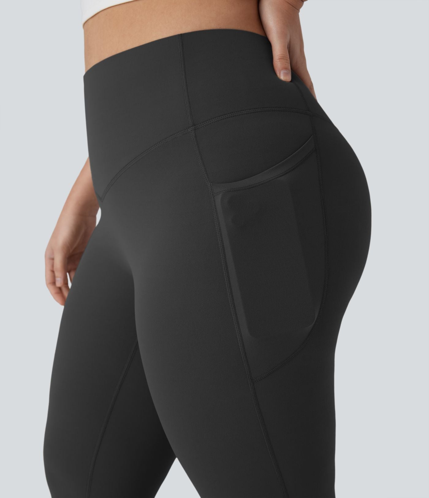 Pantalon de yoga à coupe bootcut gainant taille haute grande taille avec poches Halara UltraSculpt™