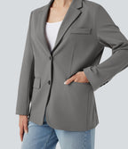 Blazer de travail col cranté à manches longues DayStretch avec poches