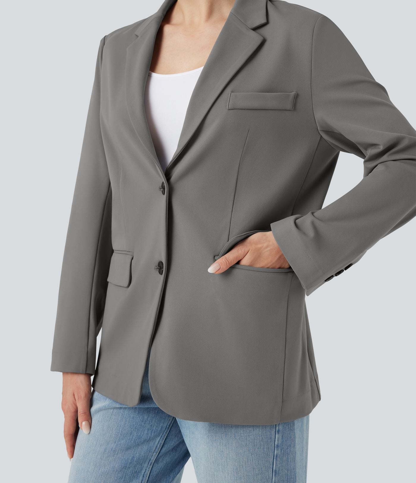 Blazer de travail col cranté à manches longues DayStretch avec poches