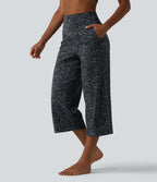 Halara UltraSculpt™ Pantalon de yoga court imprimé léopard ventre plat coupe droite taille haute avec poches