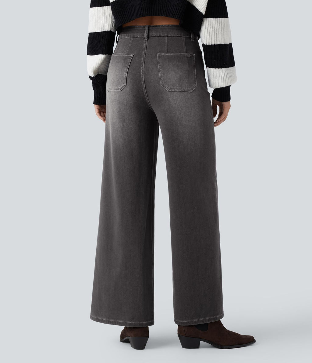 Halara Flex™ Jean large décontracté taille haute gainant avec poches
