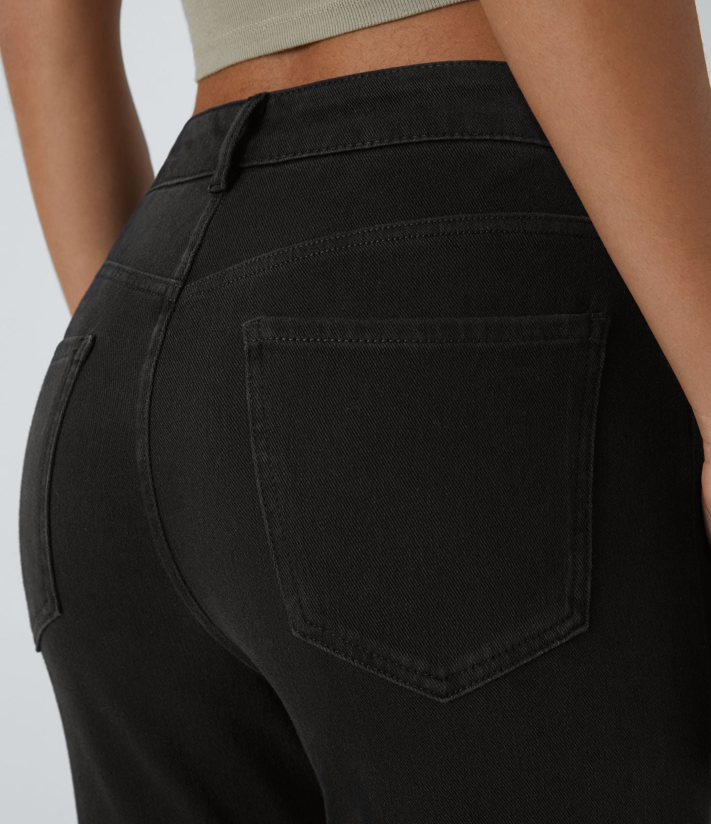 Halara Flex™ Jean Évasé Casual Taille Mi-haute Tricot Extensible Boutonnés Poches