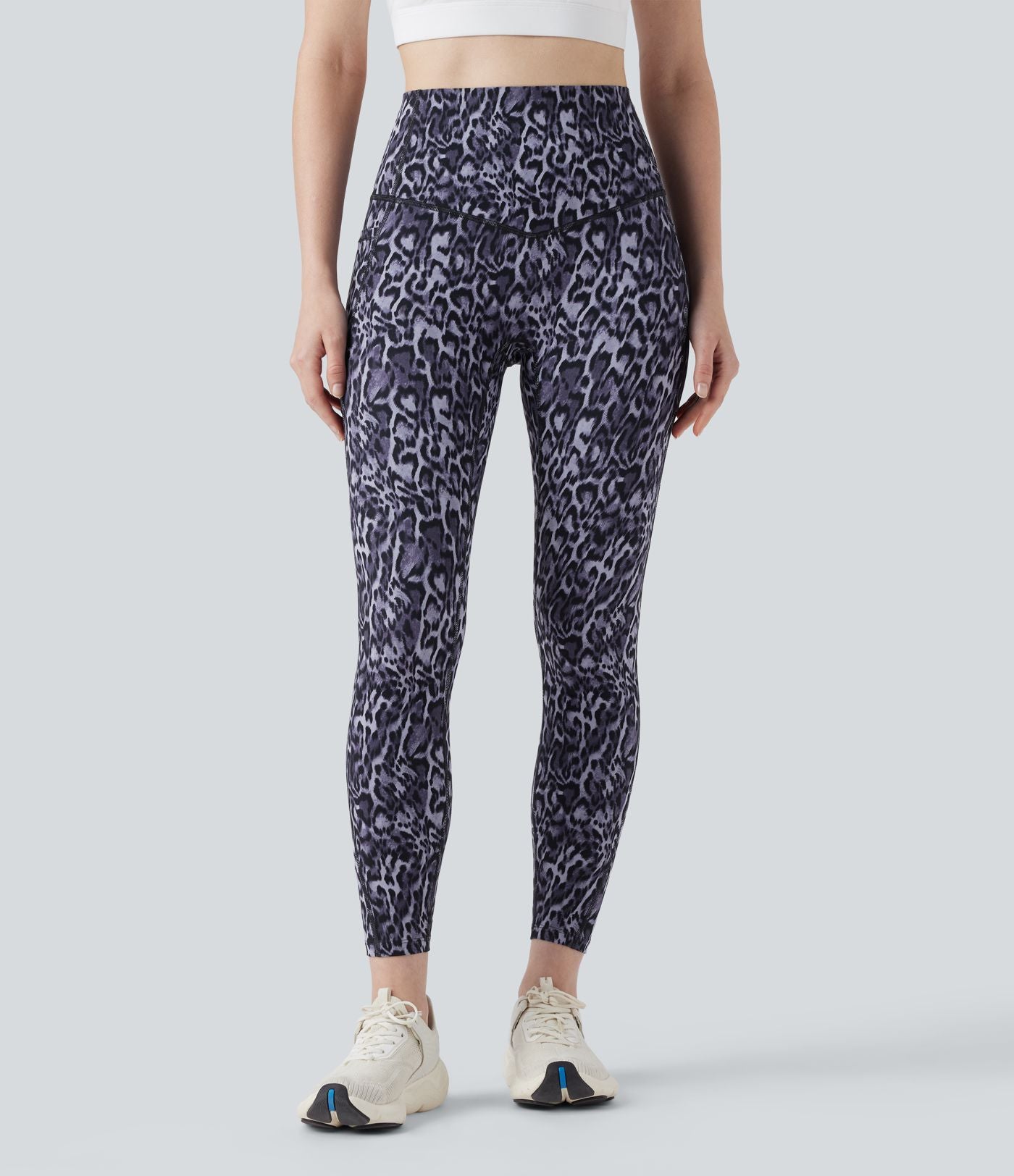 Legging de yoga gainant taille haute imprimé léopard avec poches Halara UltraSculpt™