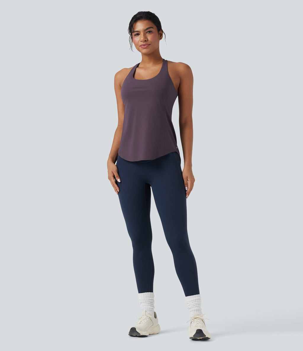 Débardeur running Halara UltraSculpt™ col rond dos croisé bonnets E-G