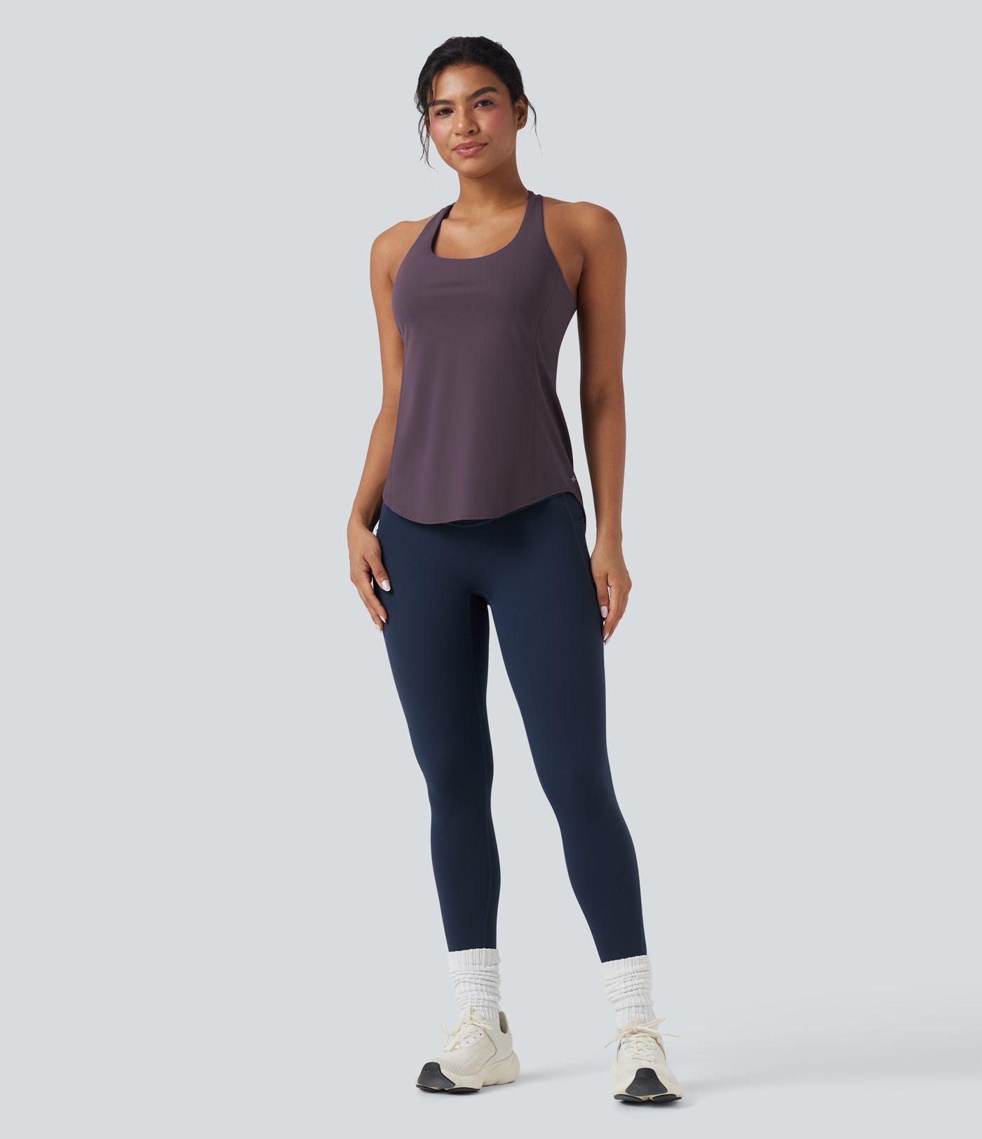 Débardeur running Halara UltraSculpt™ col rond dos croisé bonnets E-G