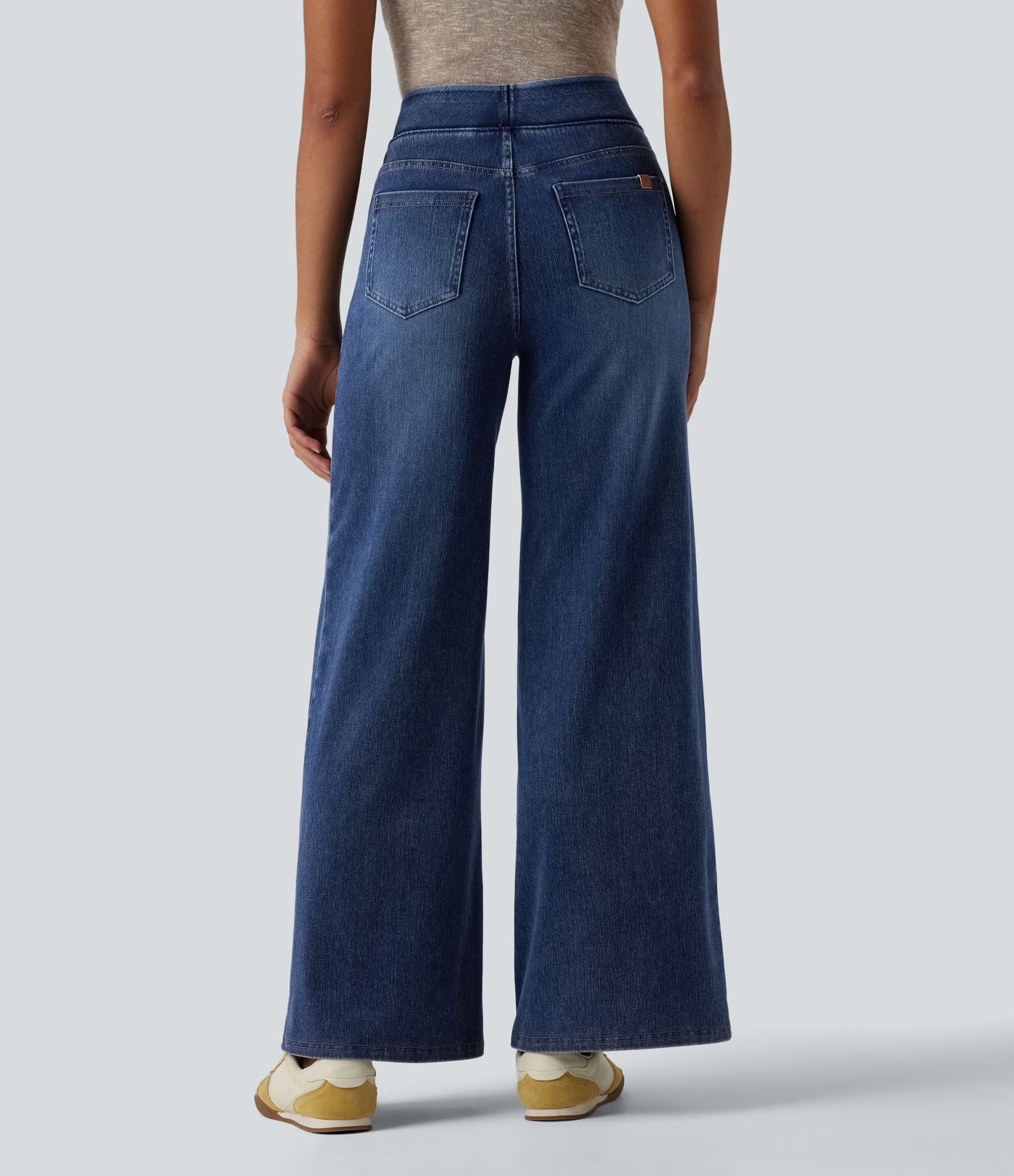 Jean large décontracté Halara Flex™ taille haute gainant avec poches
