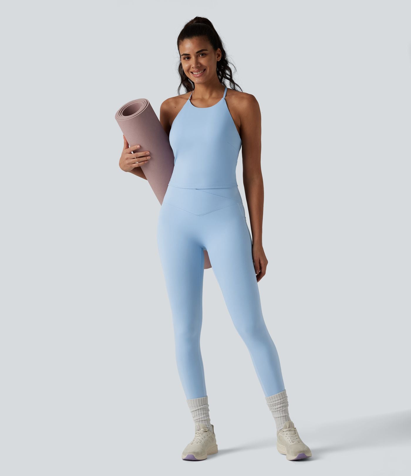 Débardeur de yoga SoftlyZero™ Airy dos nageur effet frais InstantCool avec brassière intégrée, poches, protection solaire UPF50+