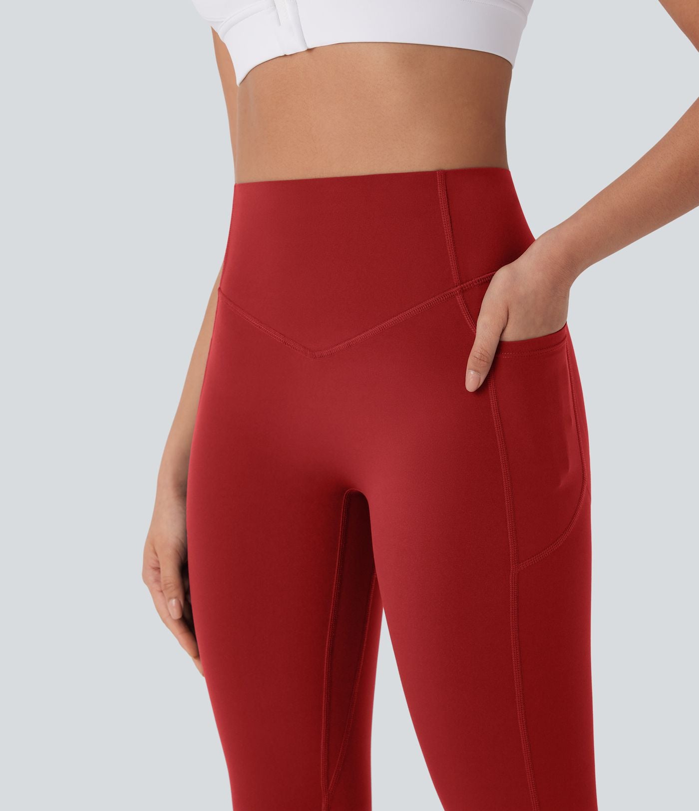 Legging de yoga gainant galbant taille haute avec fronces et poches Halara UltraSculpt™