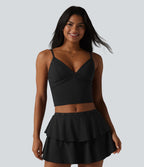 Débardeur court décontracté SoftlyZero™ à bretelles ajustables et œillets, avec brassière intégrée et effet frais InstantCool