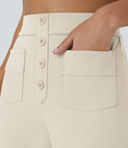 Pantalon taille haute coupe droite DayStretch avec poches