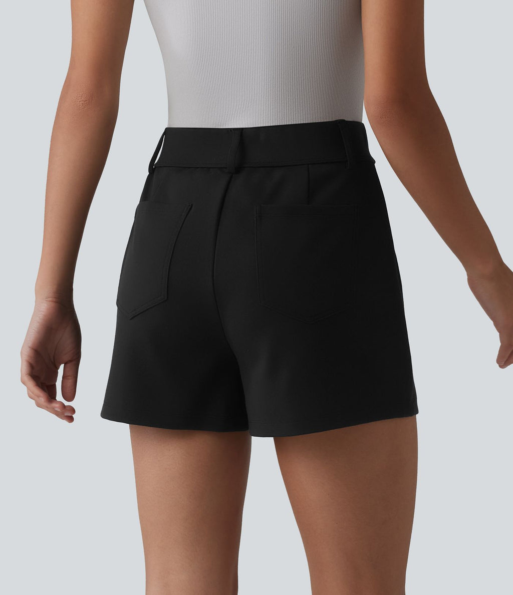 Short tailleur taille haute avec poches