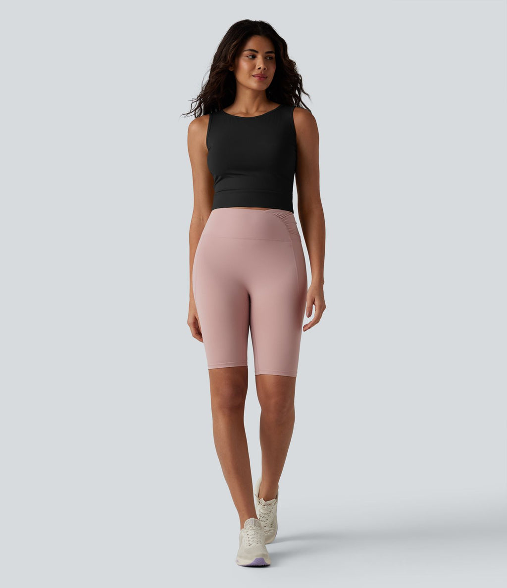 Débardeur de yoga côtelé à nouer dans le dos, à effet frais InstantCool et anti-odeurs, protection solaire UPF40+