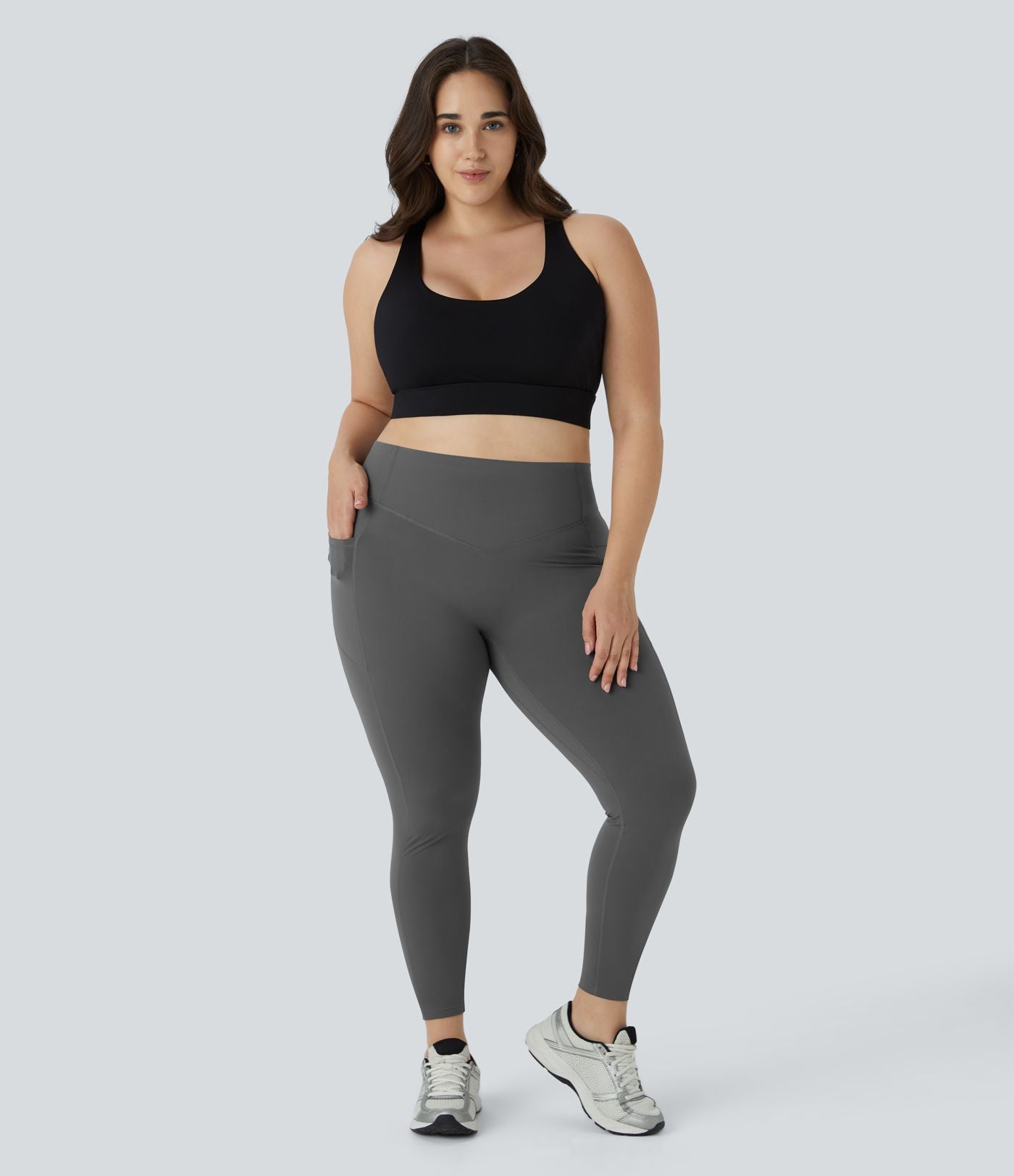 Legging d'entraînement gainant galbant taille haute grande taille avec effet scrunch et poches Halara UltraSculpt™