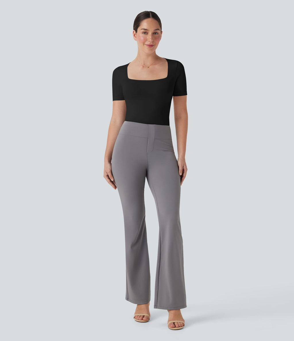 Combinaison de travail lissante décolleté carré avec bretelles de jambe ajustables sans couture OneForm Seamless Flow - Easy Peasy