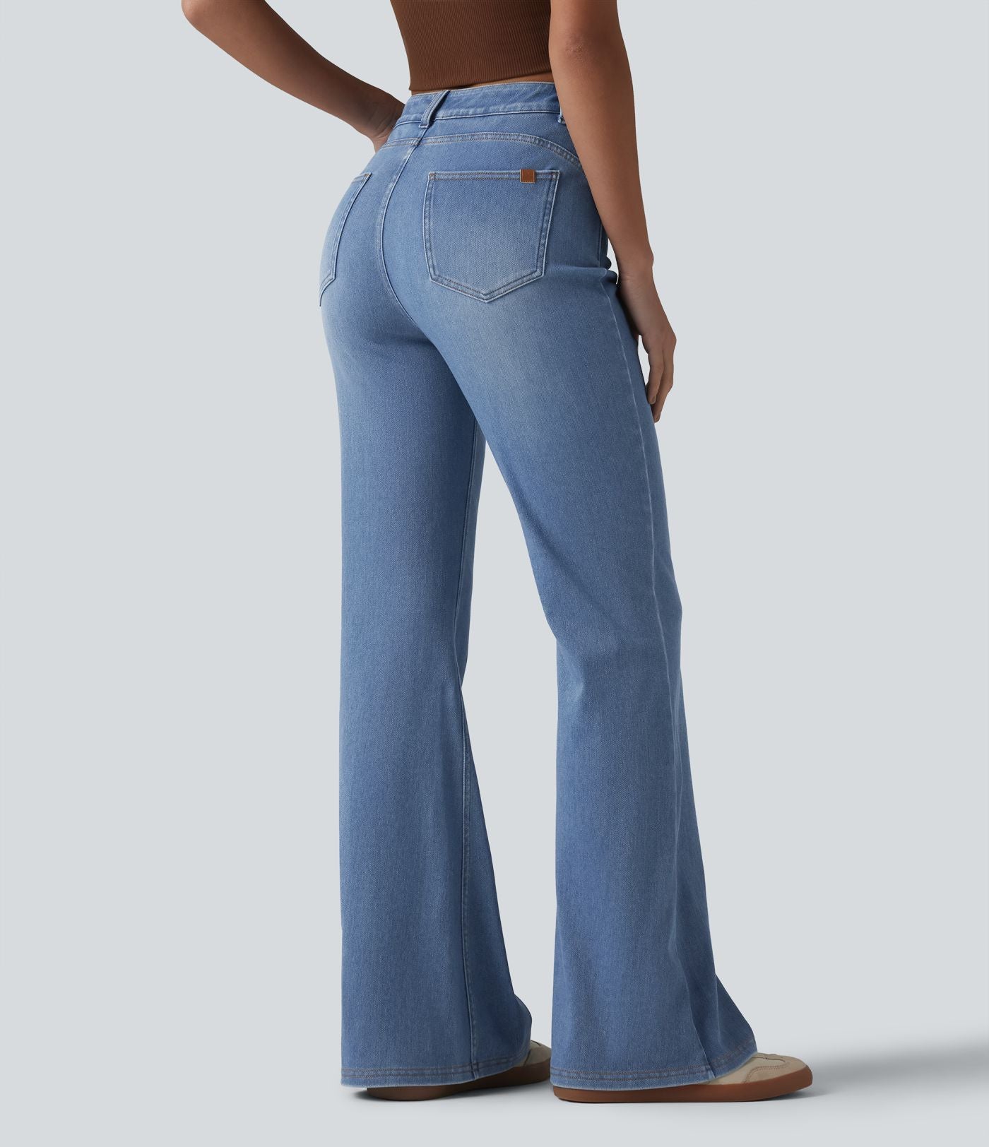 Jean Halara Flex™ taille haute croisé gainant bootcut décontracté avec poches