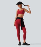 Brassière de running Halara UltraSculpt™ côtelée maintien léger asymétrique avec découpe et coussinets amovibles