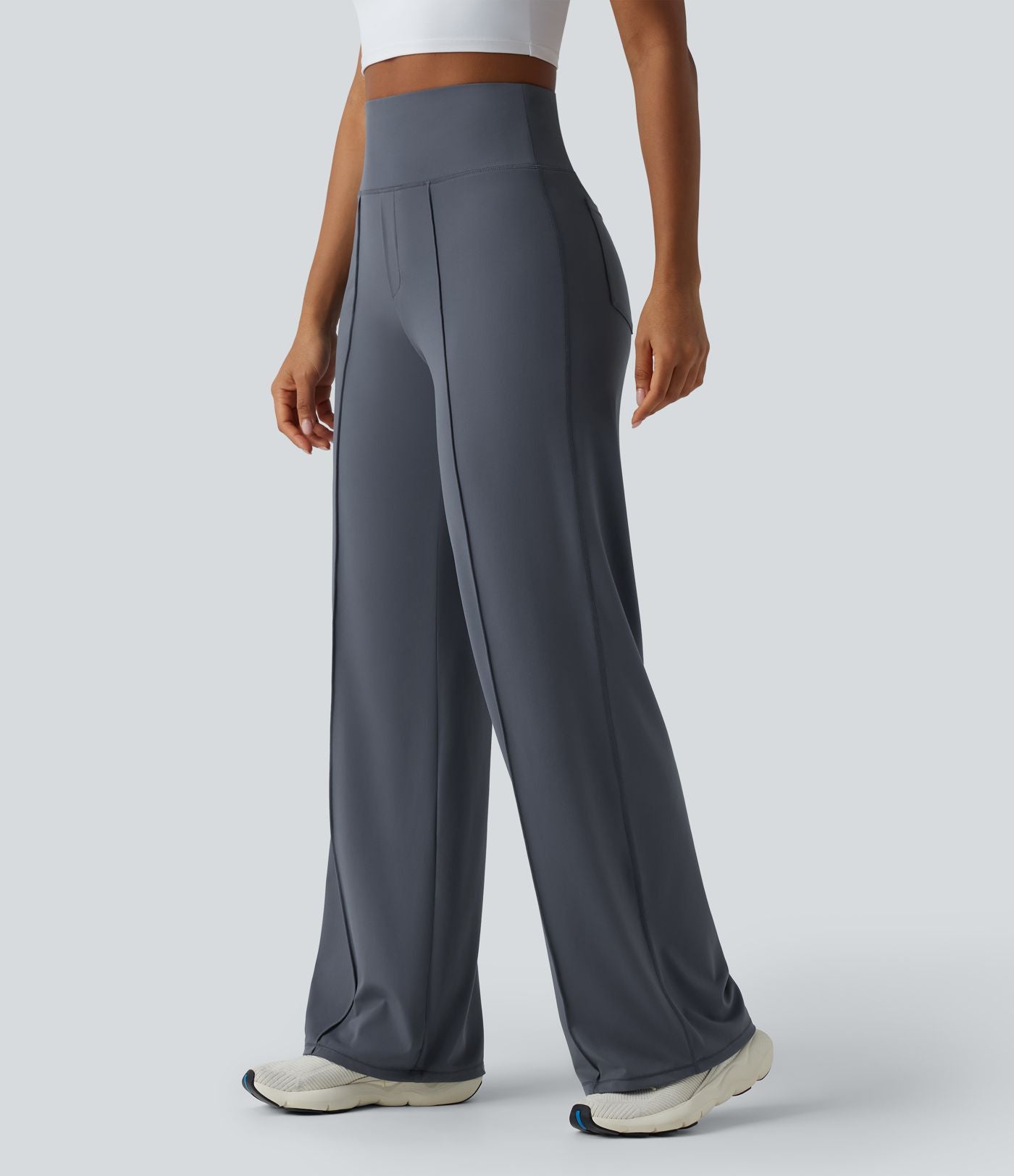 Pantalon de yoga jambes droites taille haute gainant Halara UltraSculpt™ avec poches
