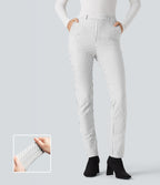 Pantalon de travail Halara Flex™ skinny à rayures, taille haute, avec poches
