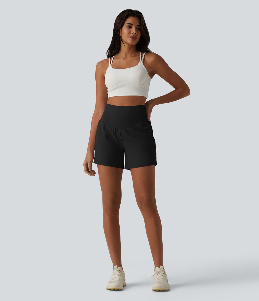 Short de yoga SoftlyZero™ Airy 2-en-1 gainant taille très haute à effet frais InstantCool avec poches, 12,5 cm