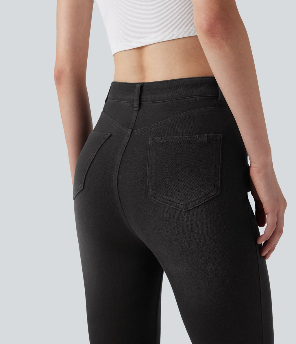 Jean ajusté décontracté Halara Flex™ taille haute avec poches