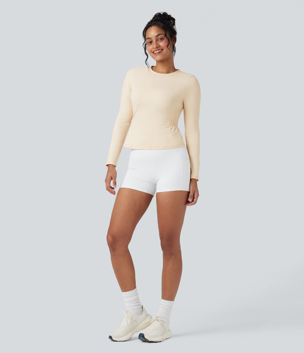 Haut de sport yoga SoftlyZero™ Plush manches longues froncé