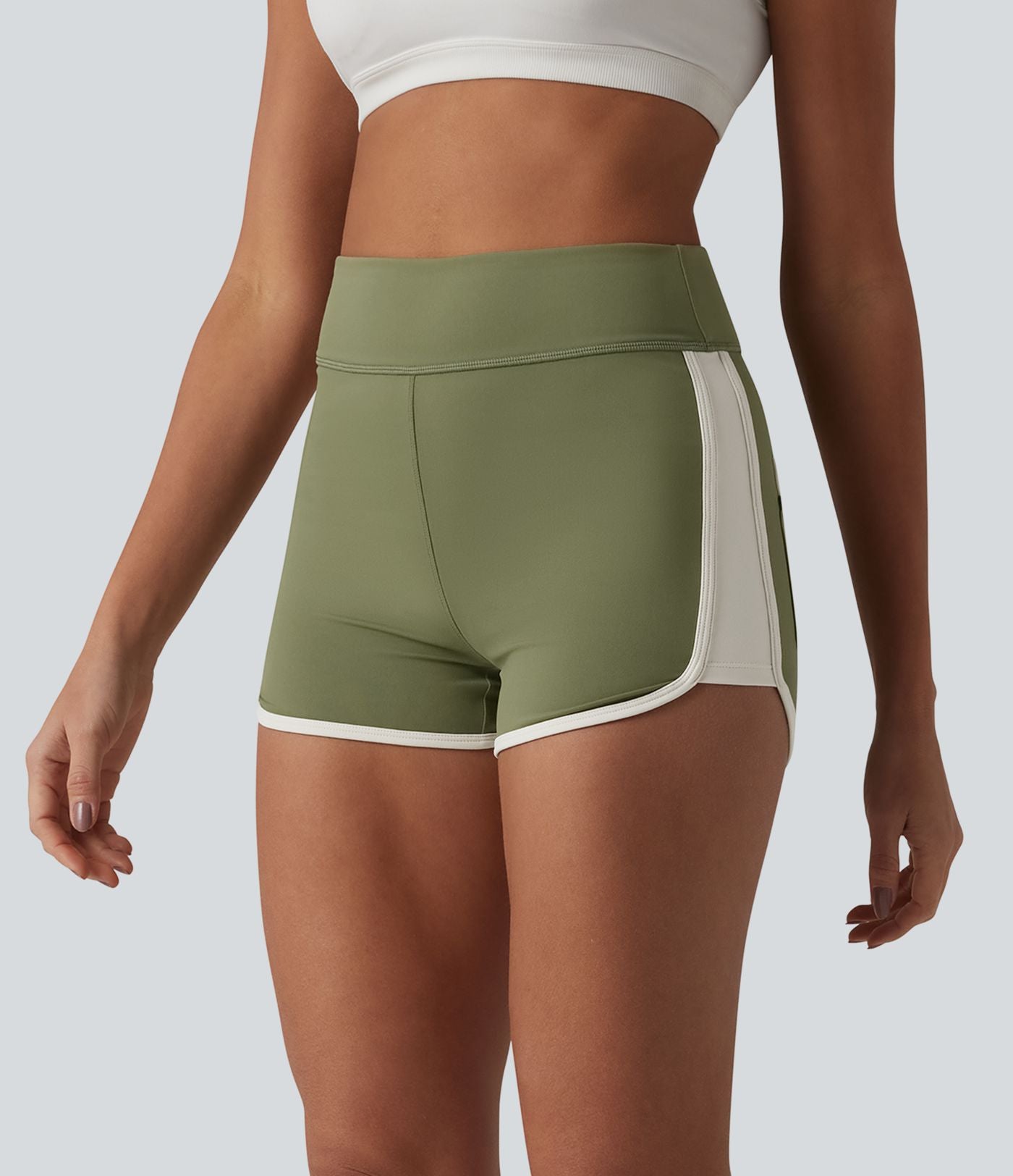 Short de sport SoftlyZero™ Airy 6,5 cm taille haute effet frais InstantCool color block, avec poches, protection solaire UPF50+