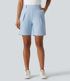Short tailleur cargo ample à taille haute plissé DayStretch avec poches