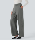 Pantalon tailleur coupe droite taille haute Halara Flex™ avec poches