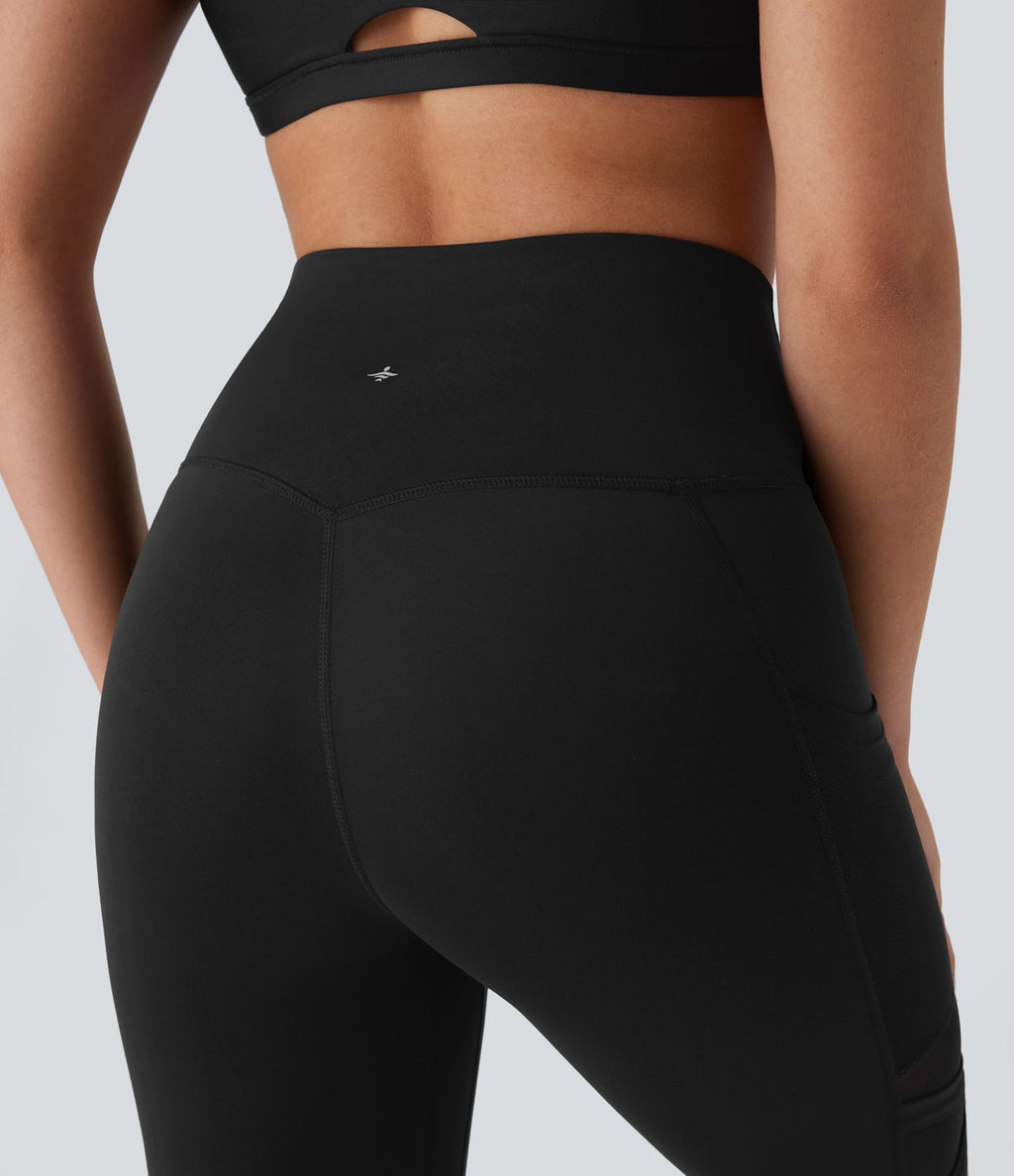 Legging de yoga 7/8 SpeedWave™ taille haute avec poches latérales et empiècements en mesh contrastés à séchage rapide