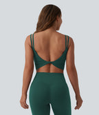 Débardeur de yoga cropped Halara UltraSculpt™ à doubles bretelles dos torsadé ouvert avec soutien-gorge intégré – Bonnets E-G