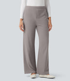 Pantalon tailleur baggy gaufré Halara Flex™ taille haute avec poches