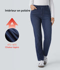 Jean délavé coupe droite taille haute Halara Flex™ Denim Heat avec poches