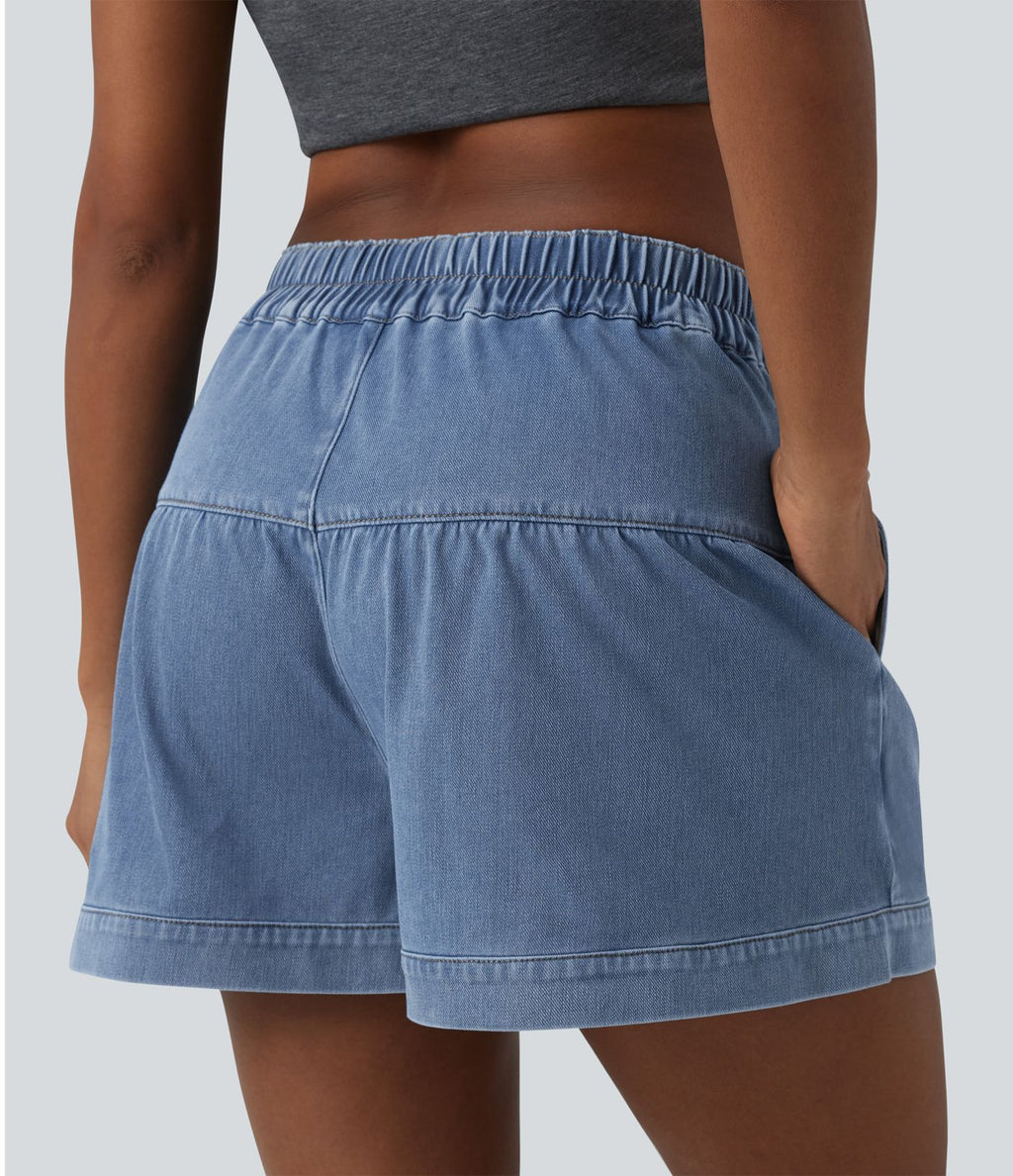 Short tailleur Halara Flex™ denim casual taille haute 7,5 cm avec poches
