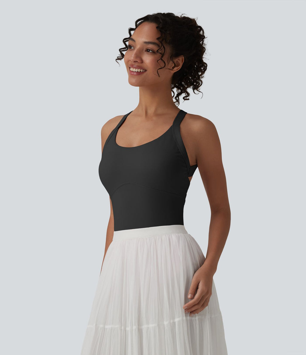 Body SoftlyZero™ Airy col U sans manches dos torsadé ouvert effet frais InstantCool avec boucle réglable et brassière intégrée