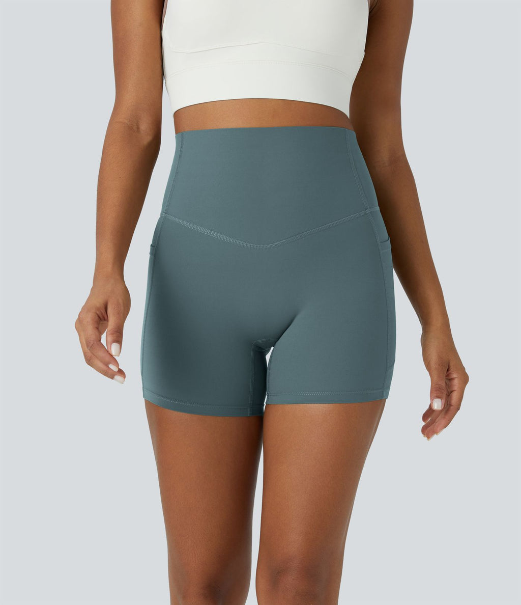 Short cycliste d'entraînement gainant taille haute UltraSculpt™ SoCinched à poches latérales 12,5 cm