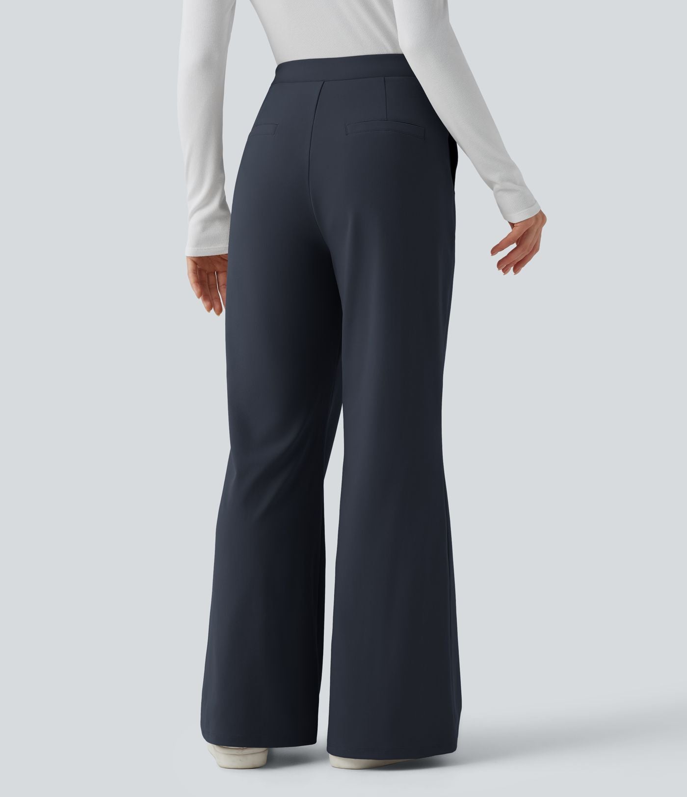 Pantalon tailleur évasé asymétrique taille haute Halara Flex™ DayStretch avec poches