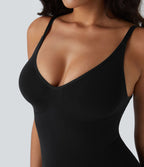 Body sculptant sans coutures à effet seconde peau, bretelles ajustables, dos nu, effet ventre plat et push-up fessier