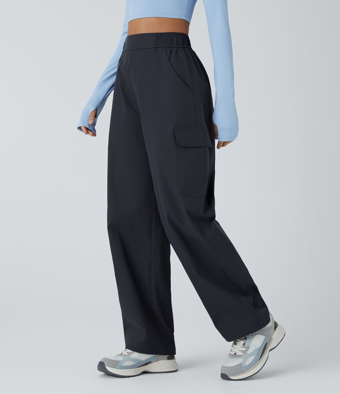 Pantalon cargo de camping déperlant et résistant à l’usure, taille haute, avec poches