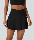 Jupe-short 2-en-1 mini de vacances taille haute croisée à séchage rapide avec poches latérales effet frais InstantCool