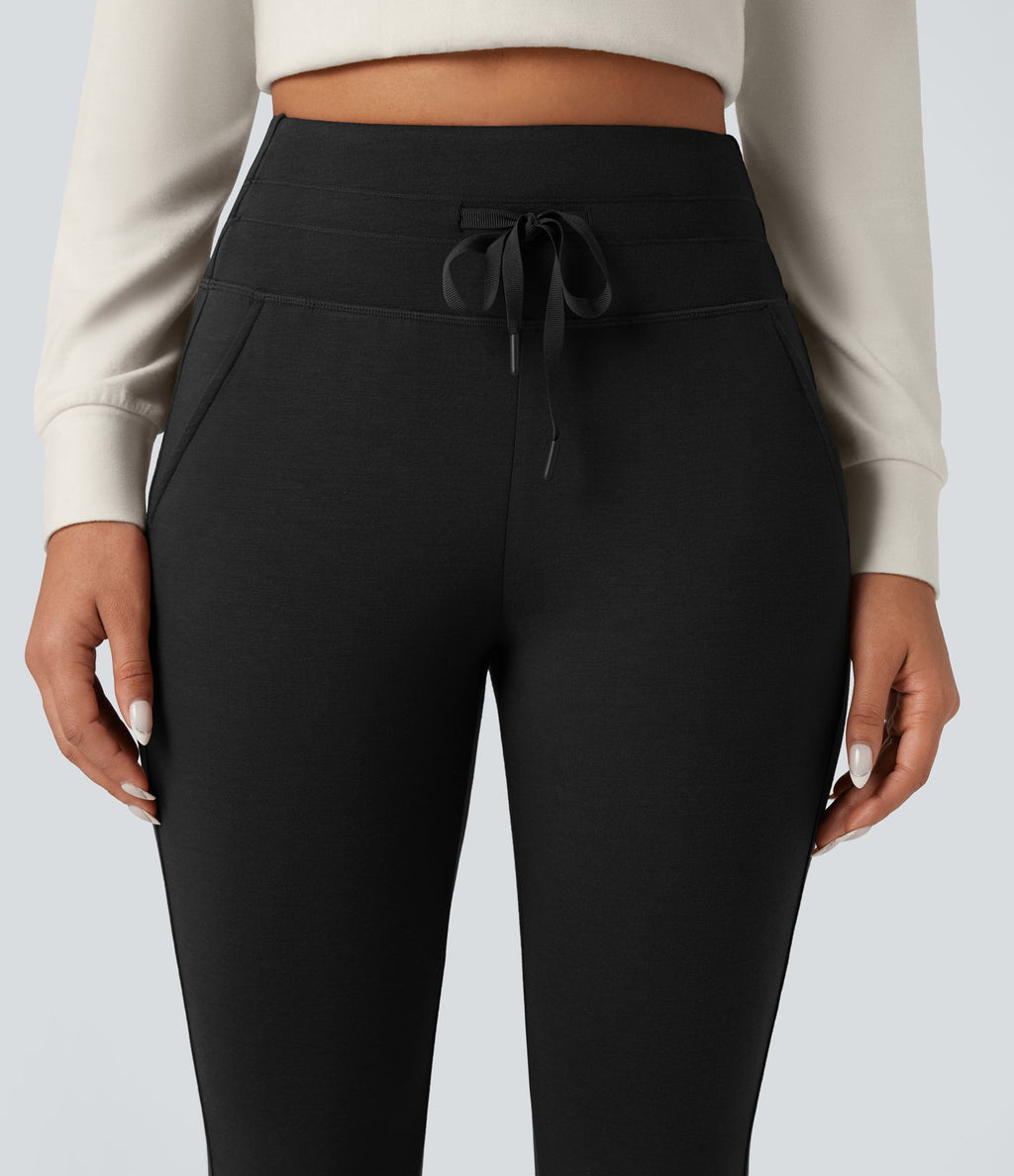Jogging chauffant taille haute avec cordon de serrage Halara HeatCore avec poches