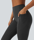 Pantalon de yoga à coupe bootcut gainant galbant taille haute avec effet scrunch et poches Halara UltraSculpt™