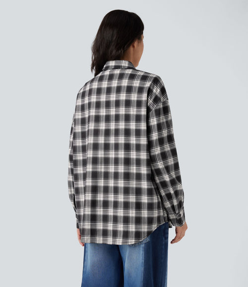 Chemise à carreaux coupe décontractée avec poche
