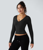 Haut de sport yoga col V à manches longues sans couture OneForm Seamless Flow
