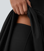 Breezeful™ Robe Casual 2 Pièces Dos Nu Haut Bas Poche Latérale Fluide Séchage Rapide