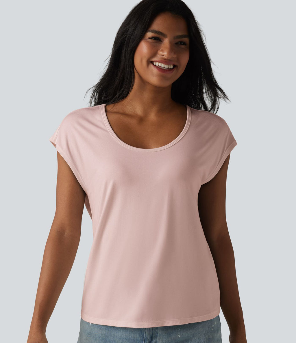 T-shirt col U manches courtes