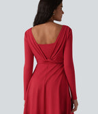 Robe midi SoftlyZero™ Airy 2-en-1 effet frais InstantCool à manches longues, coupe portefeuille et poches